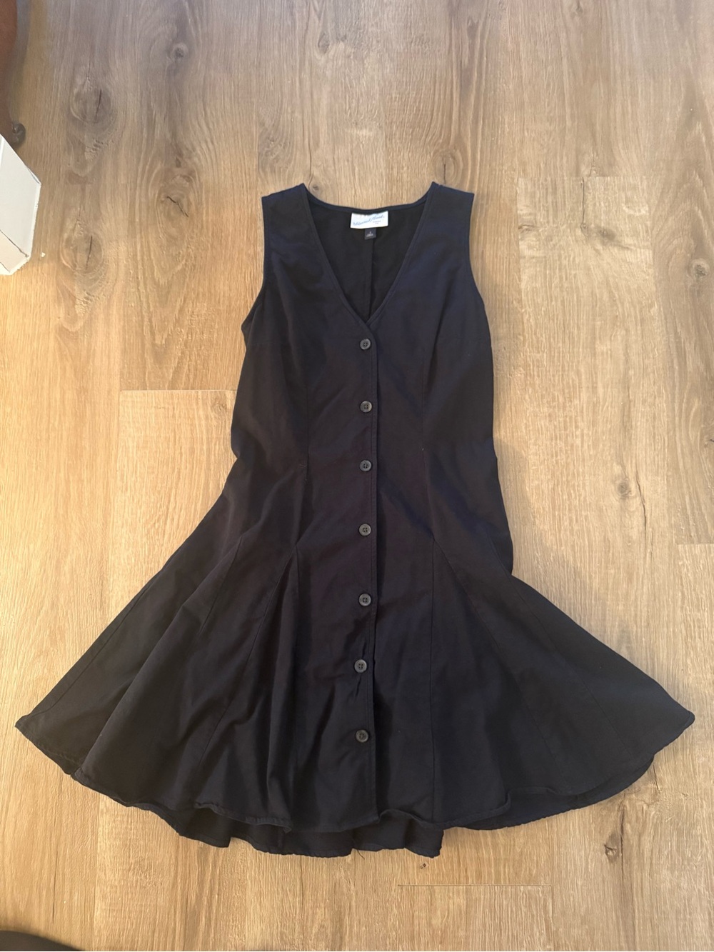 Universal Thread Sleeveless Black Button-Front Fit & Flare Dress